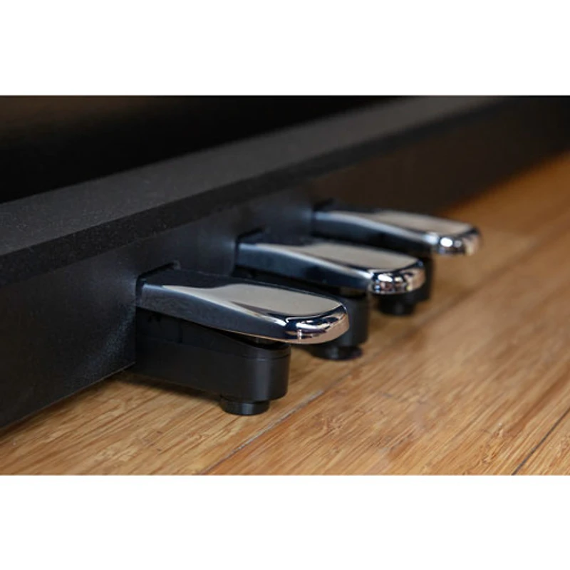 Piano numérique à 88 touches lestées à marteaux F107 de Roland avec support, banc et 3 pédales