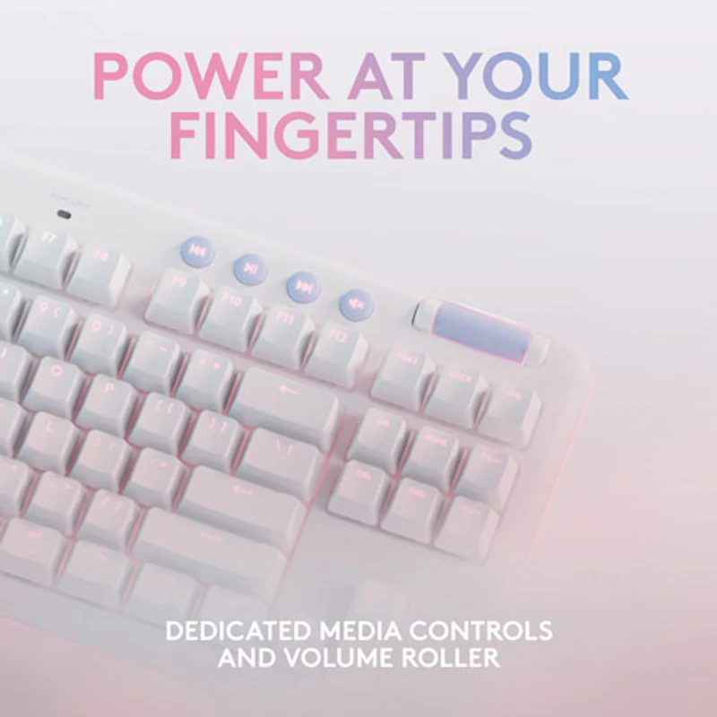 Logitech G Aurora Collection G715 Bluetooth Backlit Mechanical GX Brown Tactile Gaming Keyboard - White Mist
