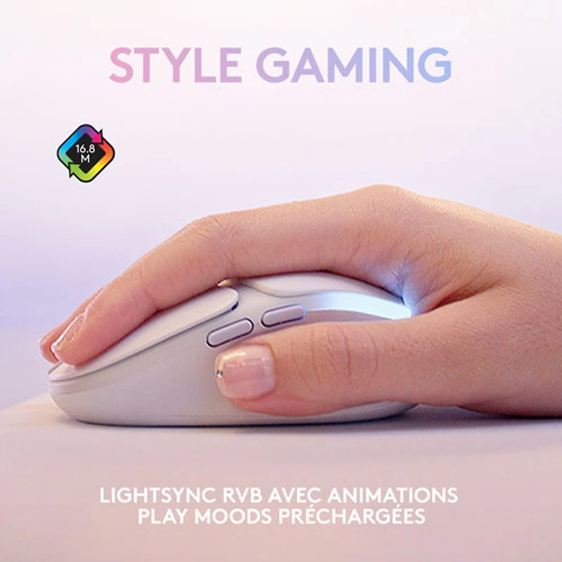Logitech G Aurora Collection G705 8200 DPI Bluetooth Optical Gaming Mouse - White Mist