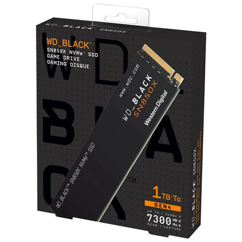 Disque SSD interne SN850X 1TB NVMe PCI-e de 1 To WD_BLACK (WDBB9G0010BNC-WRSN)