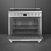 Smeg 36" 4.5 Cu. Ft. True Convection 6-Burner Freestanding Dual Fuel Range (SPR36UGMX) - Stainless Steel