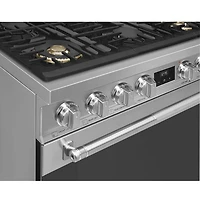Smeg 36" 4.5 Cu. Ft. True Convection 6-Burner Freestanding Dual Fuel Range (SPR36UGMX) - Stainless Steel