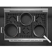 Smeg 36" 4.5 Cu. Ft. True Convection 6-Burner Freestanding Dual Fuel Range (SPR36UGMX) - Stainless Steel