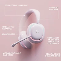 Casque de jeu sans fil Aurora G735 de Logitech G - Brume blanche