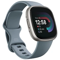 Montre intelligente Versa 4 de Fitbit avec Fitbit Premium et moniteur de fréquence cardiaque - Bleu cascade