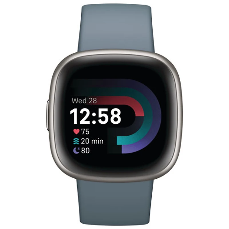 Montre intelligente Versa 4 de Fitbit avec Fitbit Premium et moniteur de fréquence cardiaque - Bleu cascade
