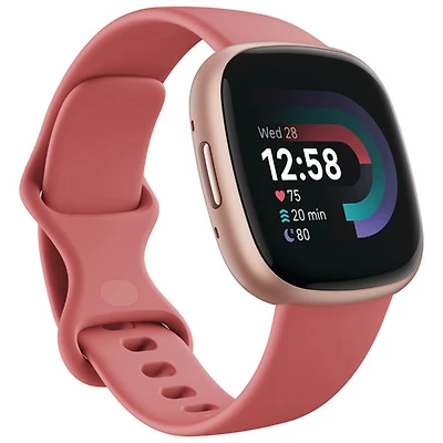 Montre intelligente Versa 4 de Fitbit avec Fitbit Premium et moniteur de fréquence cardiaque - Sable rose