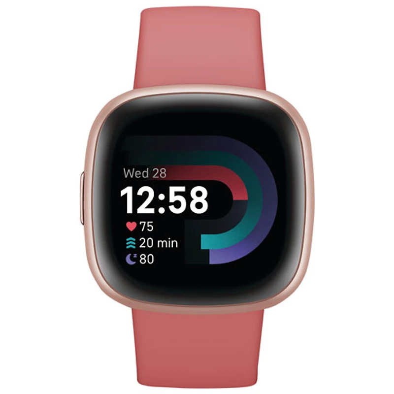 Montre intelligente Versa 4 de Fitbit avec Fitbit Premium et moniteur de fréquence cardiaque - Sable rose