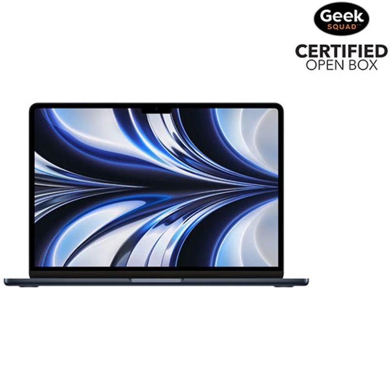 Boîte ouverte - MacBook Air 13,6 po avec Touch ID d'Apple (2022) - Minuit (puce M2 d'Apple/SSD 256 Go/RAM 8 Go) - Anglais