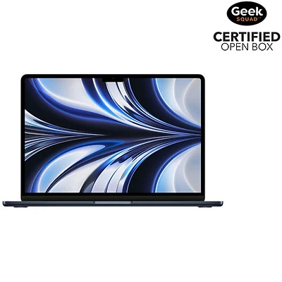 Boîte ouverte - MacBook Air 13,6 po avec Touch ID d'Apple (2022) - Minuit (puce M2 d'Apple/SSD 256 Go/RAM 8 Go) - Anglais