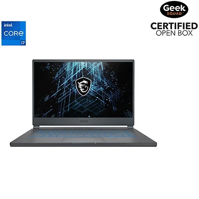 Boîte ouverte - Portable de jeu 15,6 po Stealth 15M de MSI - Gris (Core i7-11375H d'Intel/SSD 512 Go/RAM 16 Go/RTX 3060)