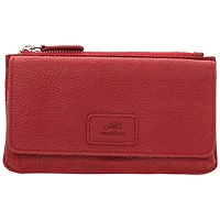 Mancini Pebble RFID Genuine Leather Bi-fold Wallet - Red
