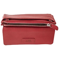 Mancini Pebble RFID Genuine Leather Bi-fold Wallet - Red