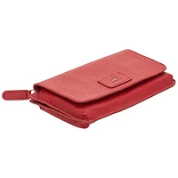Mancini Pebble RFID Genuine Leather Bi-fold Wallet - Red