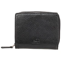 Mancini Pebble RFID Genuine Leather Bi-fold 7-Slot Clutch Wallet - Black