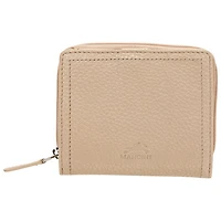 Pochette-portefeuille RFID en cuir véritable à deux volets et 7 fentes Pebble de Mancini - Os
