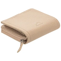 Pochette-portefeuille RFID en cuir véritable à deux volets et 7 fentes Pebble de Mancini - Os