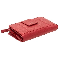 Pochette-portefeuille RFID en cuir véritable à deux volets et 17 fentes Pebble de Mancini - Rouge