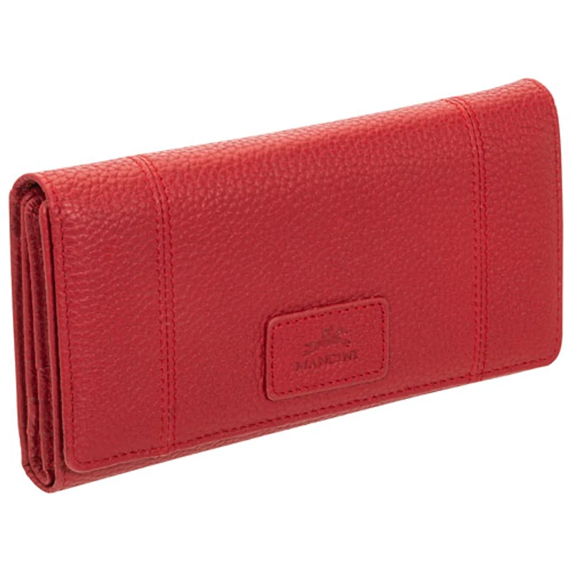 Pochette-portefeuille RFID à trois volets en cuir véritable Pebble de Mancini