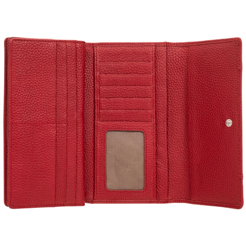 Pochette-portefeuille RFID à trois volets en cuir véritable Pebble de Mancini