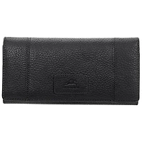 Pochette-portefeuille RFID à trois volets en cuir véritable Pebble de Mancini - Noir
