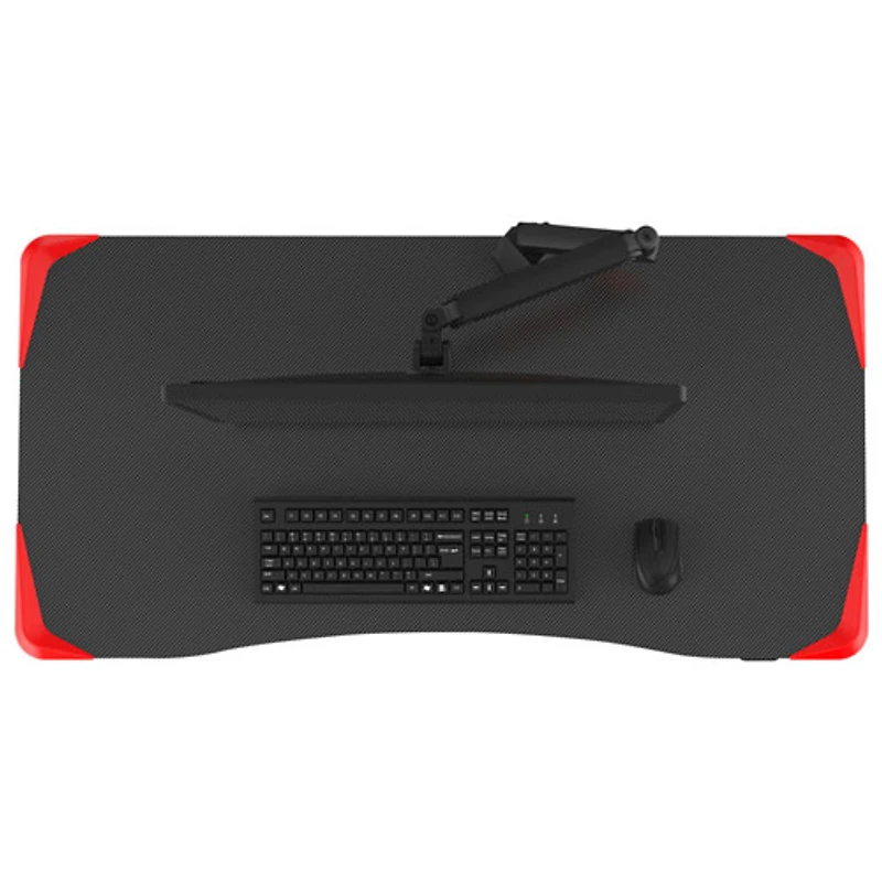 Bureau de jeu réglable de 47 po de largeur de TygerClaw - Noir/Rouge