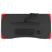Bureau de jeu réglable de 47 po de largeur de TygerClaw - Noir/Rouge
