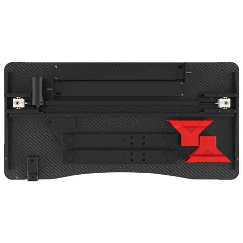 Bureau de jeu réglable de 47 po de largeur de TygerClaw - Noir/Rouge