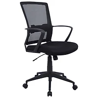 Fauteuil de bureau en tissu maillé/en tissu à dossier mi-hauteur de TygerClaw - Noir