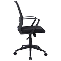 Fauteuil de bureau en tissu maillé/en tissu à dossier mi-hauteur de TygerClaw - Noir