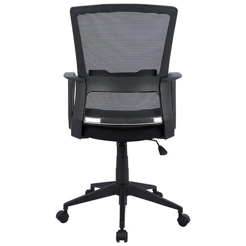 Fauteuil de bureau en tissu maillé/en tissu à dossier mi-hauteur de TygerClaw - Noir