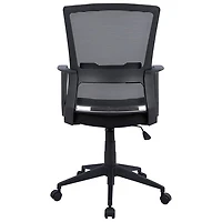 Fauteuil de bureau en tissu maillé/en tissu à dossier mi-hauteur de TygerClaw - Noir