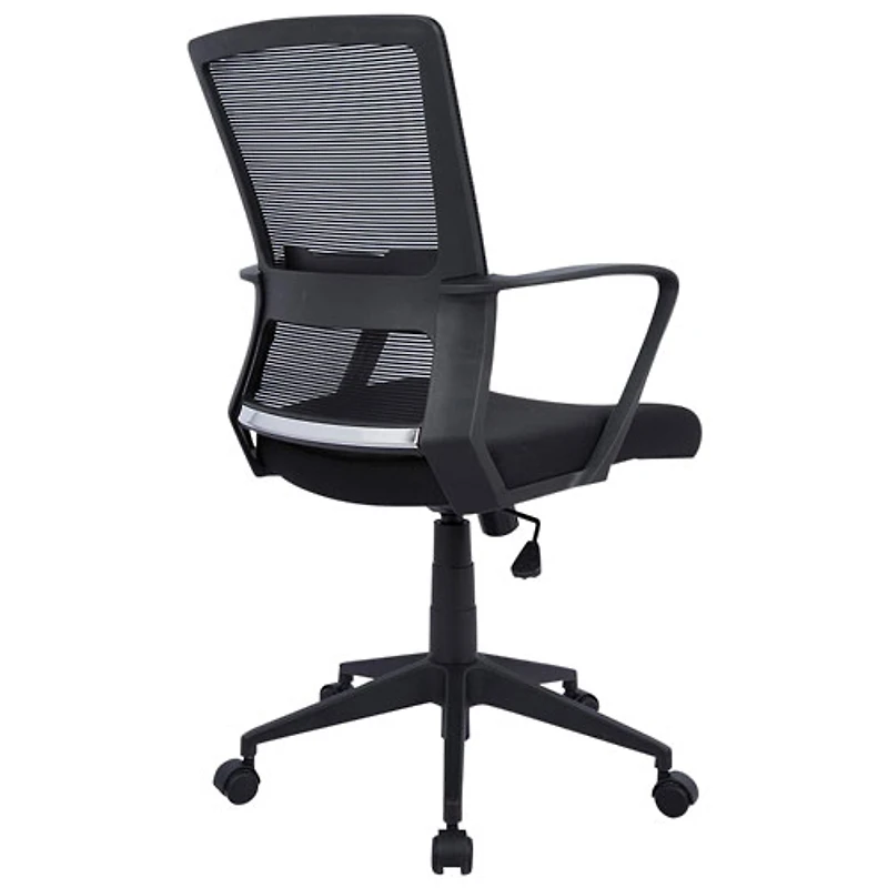 Fauteuil de bureau en tissu maillé/en tissu à dossier mi-hauteur de TygerClaw - Noir