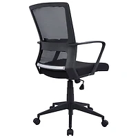 Fauteuil de bureau en tissu maillé/en tissu à dossier mi-hauteur de TygerClaw - Noir