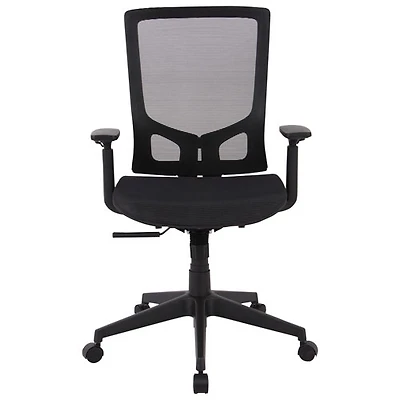 Fauteuil de bureau en tissu maillé à dossier mi-hauteur TygerClaw - Noir