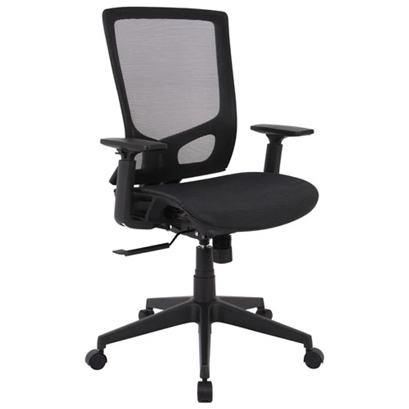 Fauteuil de bureau en tissu maillé à dossier mi-hauteur TygerClaw - Noir