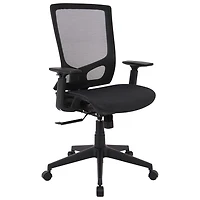Fauteuil de bureau en tissu maillé à dossier mi-hauteur TygerClaw - Noir