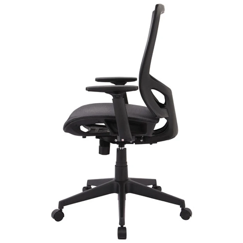 Fauteuil de bureau en tissu maillé à dossier mi-hauteur TygerClaw - Noir