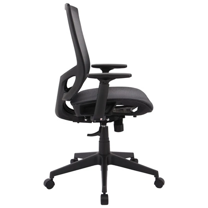 Fauteuil de bureau en tissu maillé à dossier mi-hauteur TygerClaw - Noir