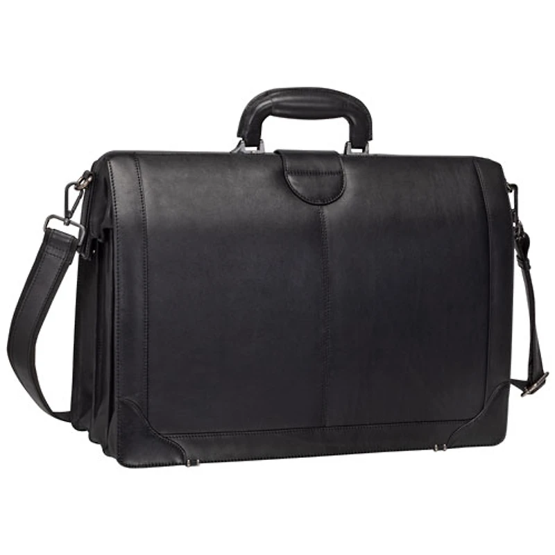 Mancini Milan 17.3" Laptop Briefcase Bag - Black