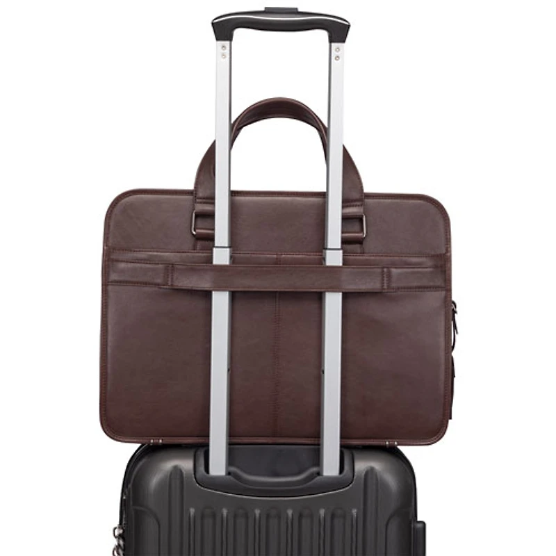 Mallette pour portable à trois compartiments Milan de Mancini de 15,6 po - Brun