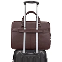 Mallette pour portable à trois compartiments Milan de Mancini de 15,6 po - Brun