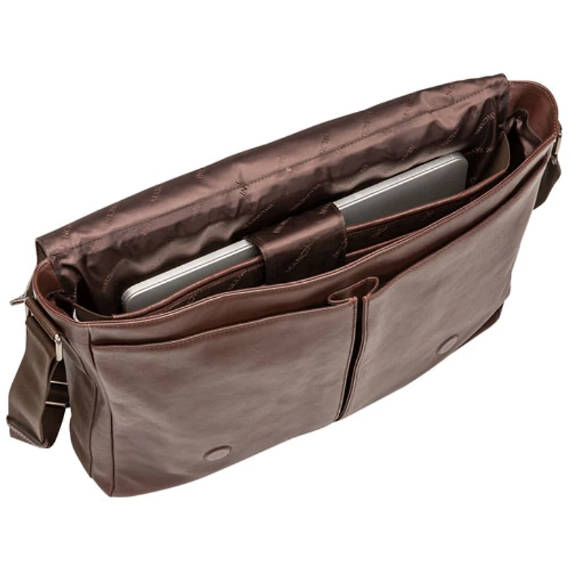 Mancini Milan 15" Laptop Messenger Bag - Brown