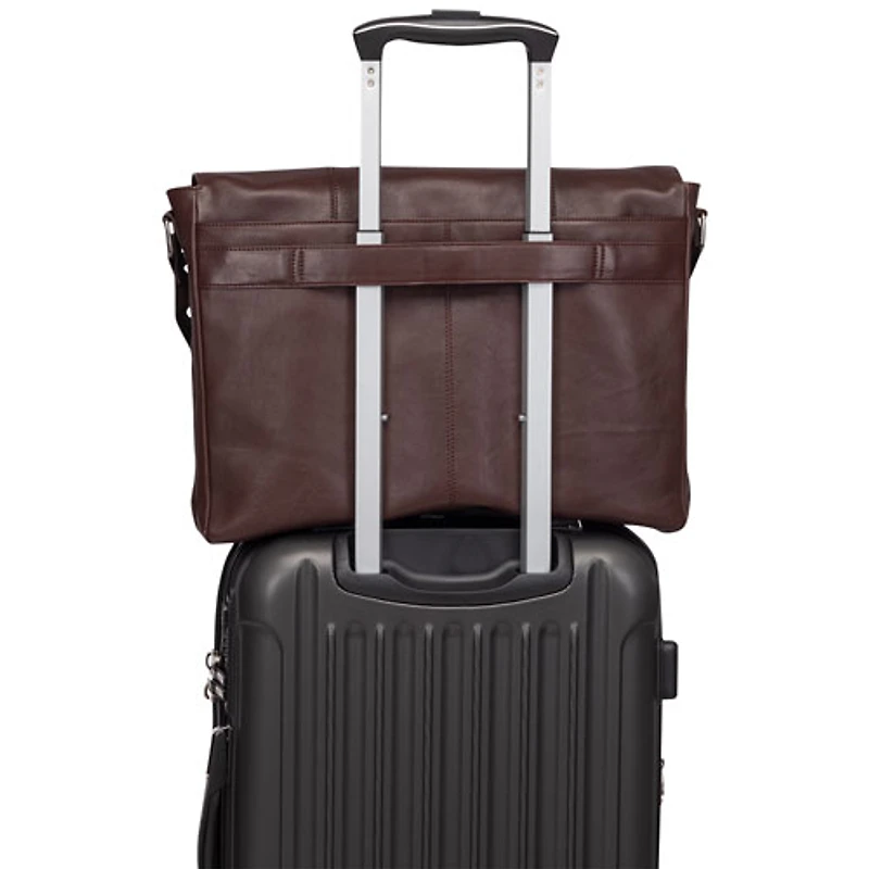 Mancini Milan 15" Laptop Messenger Bag - Brown