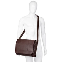 Mancini Milan 15" Laptop Messenger Bag - Brown