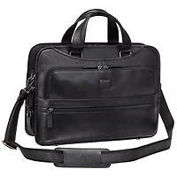 Mancini Milan 15.6" 3-Compartment Laptop Briefcase Bag - Black