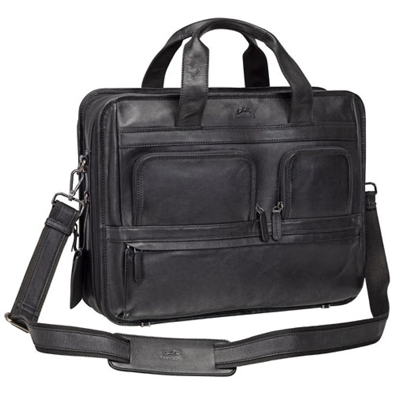 Mallette pour portable à 2 compartiments Milan de Mancini de 15,6 po - Noir