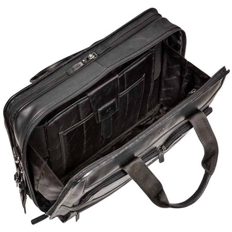 Mallette pour portable à 2 compartiments Milan de Mancini de 15,6 po - Noir