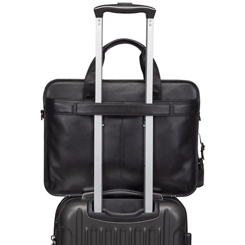 Mallette pour portable à 2 compartiments Milan de Mancini de 15,6 po - Noir