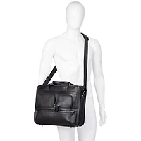 Mallette pour portable à 2 compartiments Milan de Mancini de 15,6 po - Noir